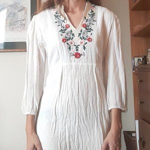White Embroidered Summer Dress